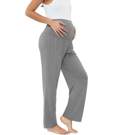 Amorbella Maternity Sweatpants - XXL Gray - Over The Belly Yoga/Pajama/Lounge Pants - Buy Online on GoSupps.com