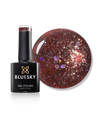 Bluesky Gel Nail Polish Seductress BLZ16 Maroon Dark Glitter Long Lasting Chip Resistant 10 ml (Requires Drying Under UV LED Lamp)