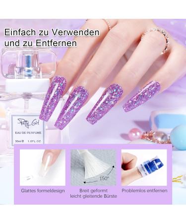 Dipping Powder Nails Set - 29PCS Starter Kit | 8 Colors French Nail Powder + Activator Base & Top Coat | Ideal for Beginners | Pink Blue & Glitter Manicure - Buy Online on GoSupps.com