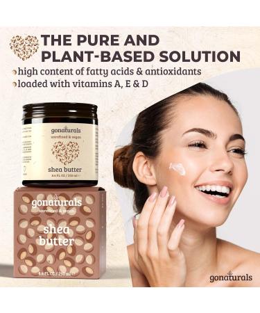 GoNaturals Pure Unrefined Shea Butter - Nourishing Organic Skin Care for Dry & Damaged Skin 250ml  - Buy Online on GoSupps.com