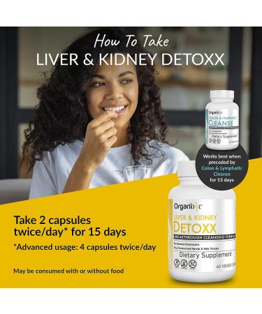 Organixx Liver & Kidney Detox Cleanse Supplement - 60 Vegetarian Capsules - Buy Online on GoSupps.com