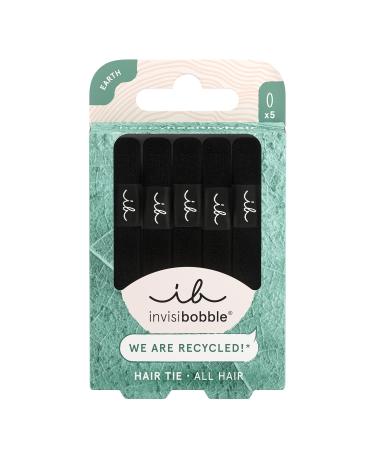 Invisibobble Black Hair Tie Set | Gentle Cotton Rubber for All Hair Types | Sustainable Earth Collection | 5-Piece Hair Gum Set for Men & Women - Buy Online on GoSupps.com