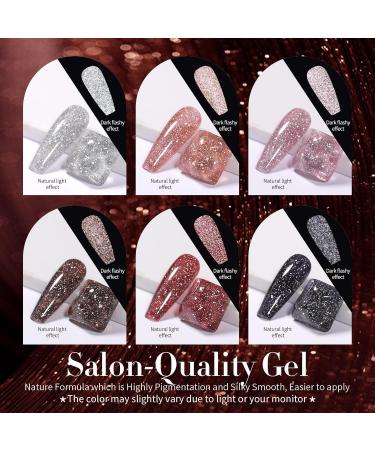 Born Pretty UV Nail Polish Glitter Gel Nail Polish Glitter Reflechissant Sparkling Red Black Soak UV Lacquer Sparkly Shiny Gel - Dark Glitter - Buy Online on GoSupps.com