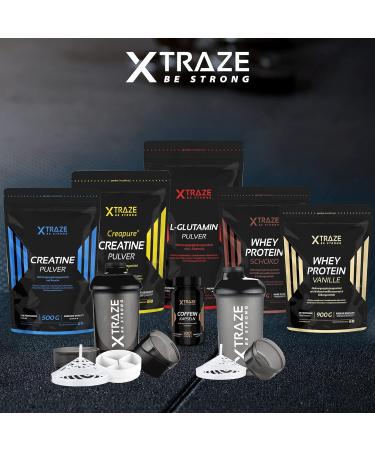 XTRAZE 500ml Protein Shaker | BPA Free Fitness Cup with 150ml Powder Compartment | Leak-Proof Ideal for Smooth Protein Shakes - Black - Buy Online on GoSupps.com