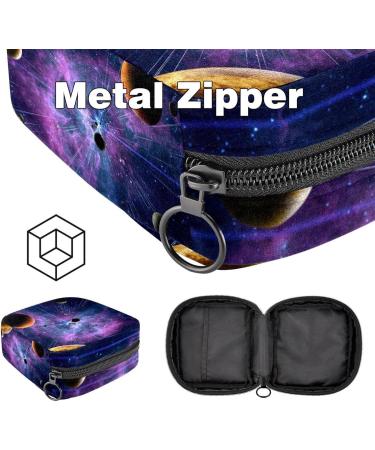 Galaxy Universe Menstruation Pad Bag with Zipper - Stylish Women's Tampon & Napkin Collection Bag for Girls - Buy Online on GoSupps.com