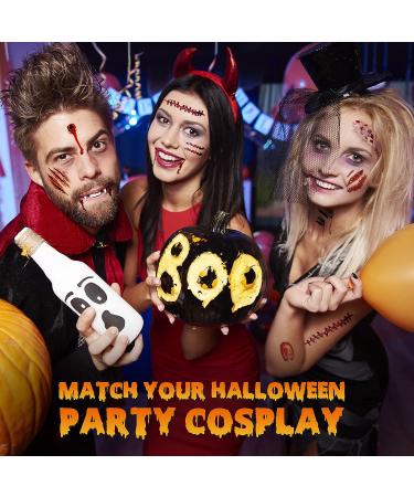 Zombie Makeup Halloween Tattoos - 11 Sheets Fake Blood, Scars & Wounds Kit for Kids and Adults - Buy Online on GoSupps.com