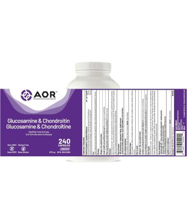 AOR Glucosamine & Chondroitin 240 Capsules - Shellfish-Free Glucosamine Sulfate & Chondroitin Sulfate - Supports Joint Comfort and Mobility - Encourages Cartilage Health for Active Lifestyles - Buy Online on GoSupps.com