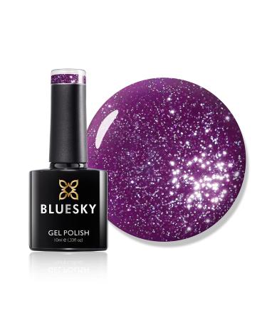 Bluesky Gel Nail Polish Mulled Wine CS29 Purple Glitter Long Lasting Chip Resistant 10 ml (Requires Drying Under UV LED Lamp)