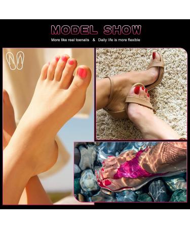 AORAEM Toenail Press on Nails 120Pcs | Natural Short Fake Toe Nails for Girls and Women | 12 Sizes - Natural-120 - Buy Online on GoSupps.com