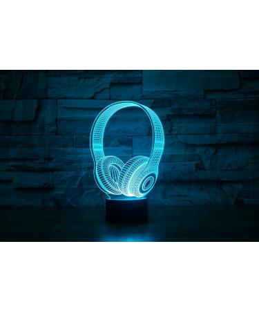 3D Hologram Headphones Lamp - Night Light for Kids & LED Bedside Decor - Buy Online on GoSupps.com