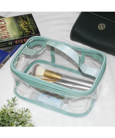 FIYUK Clear Green Toiletry Bag - Portable Waterproof Makeup Cosmetic Organizer for Travel - Buy Online on GoSupps.com