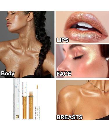 Liquid Face Highlighter Moisturizing Contour Highlighter Stick Lasting Natural Glow Enhancer Waterproof Illuminator Highlighter Skin Tint for Body 02# 1 count (Pack of 1) - Buy Online on GoSupps.com
