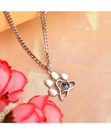 Personalized Pet Photo Necklace | Custom Dog Memorial & Cat Paw Print Jewelry | Unique Rose Gold Projection Necklace - Buy Online on GoSupps.com