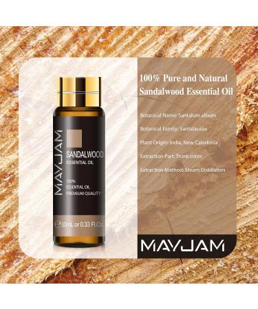 MAYJAM Sandalwood Essential Oil 10ML - Premium Diffuser Oil for Home Humidifiers & DIY Projects - Pack of 1 - Buy Online on GoSupps.com