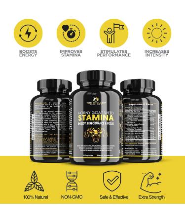 Premium Horny Goat Weed Extract with Maca Root, L-Arginine, Tongkat, Ginseng & Saw Palmetto - 1000mg Epimedium Icariins for Immunity, Stamina & Energy - Performance Herbal Supplement for Men & Women - Buy Online on GoSupps.com