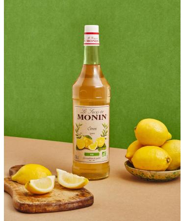 MONIN - Organic Lemon Syrup for Cocktails Iced Teas Lemonade and Still Water - Natural Flavors - 1L - Buy Online on GoSupps.com
