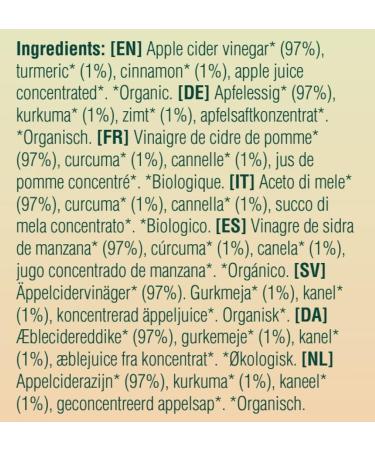 Eat Wholesome Organic Raw Apple Cider Vinegar with Turmeric and Cinnamon with The Mother 1L - Buy Online on GoSupps.com