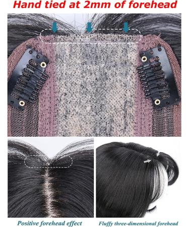 EREE HAIR Women 14" Natural Wave Hair Topper Clip in Hair Piece Replacement Middle Part Top Crown Topper Hair Extensions Wiglet Hairpieces for Thinning Hair Dark Brown - Buy Online on GoSupps.com