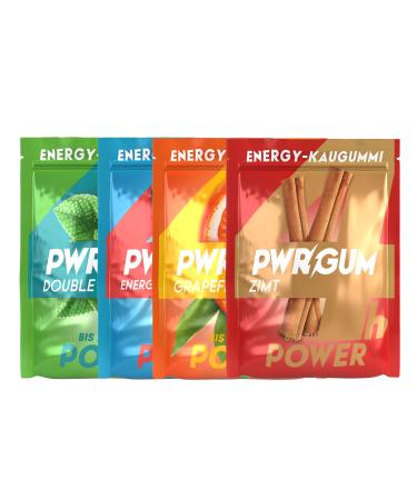 PWRGUM Energy chewing gum 4 Series Mix I Up to 4 hours Energy Boost I sugar-free & dental care I Ideal alternative to energy drinks I treat yourself to natural power with every chew! - Buy Online on GoSupps.com