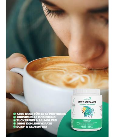Simply Keto Creamer 450g - Sugar-Free Ketogenic Coffee Enhancer with Coconut Oil & Pasture Butter - Delicious Milk Coffee Low-Carb & High Taste - Buy Online on GoSupps.com