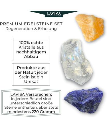 Lavisa Premium Healing Stones Gemstones Set | 100% Natural Mineral Stones for Decoration & Water Treatment | Gem Water for Regeneration & Relaxation - Buy Online on GoSupps.com
