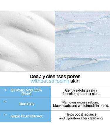 JUMISO Pore-Purifying Salicylic Acid Foaming Cleanser - Korean Face Wash with 0.5% BHA Blue Clay - Oil Control Low pH Non-Comedogenic Glass Skin Texture Improvement - All Skin Types Daily Use 4.23 oz. - Buy Online on GoSupps.com