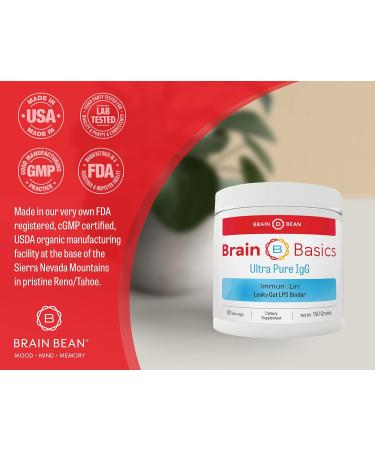 Brain Basics Ultra Pure IgG Supplement - Dairy-Free Supplement IgG-Immunolin Powder Blended Vitamin & Mineral Supplements 150g 60 Servings - Buy Online on GoSupps.com