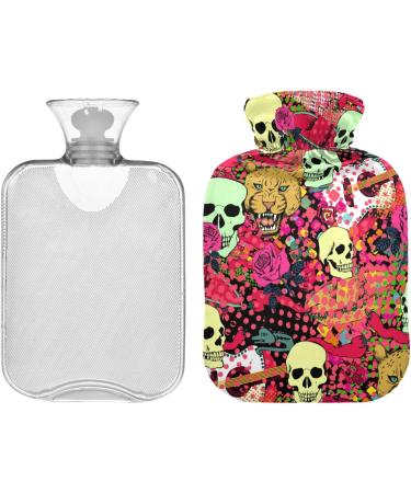 Skull Tiger Rose Hot Water Bottle - 2L for Pain Relief & Cramps | International Shipping - Buy Online on GoSupps.com