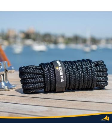 Sea Rock Marine Double Braided Nylon Dock Lines | 2 Pack 15' x 3/8 | Boats & Marine Rope Accessories - Buy Online on GoSupps.com