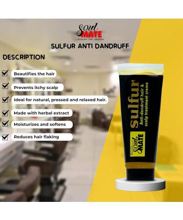 SOUL MATE Sulfur Anti-Dandruff Hair Cream with Menthol | Fast Relief & Scalp Treatment | Moisturizer for Dry Itchy Scalp | 5.9oz - Buy Online on GoSupps.com