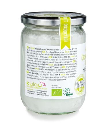 Kulau Organic Coconut Oil 450ml - Pure Cold-Pressed & 100% Natural | Premium Cooking Oil for Healthier Lifestyle - Buy Online on GoSupps.com