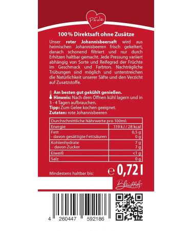 BLEICHHOF Redcurrant Juice - Vegan Direct Juice (6x0.72L) | Premium Fruit Beverage for International Shipping - Buy Online on GoSupps.com