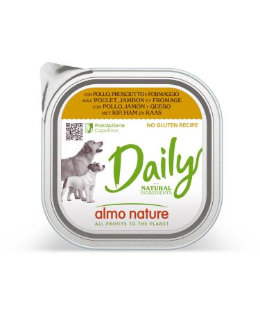 Almo Nature Daily Menu Grain Free Dog Paté with Chicken, Ham and Cheese, 300 g, Pack of 9