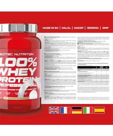 Scitec Nutrition 100% Whey Protein Professional - Gluten-Free Palm Oil-Free Enhanced Amino Acids & Digestive Enzymes - White Chocolate - 920g - International Shipping - Buy Online on GoSupps.com