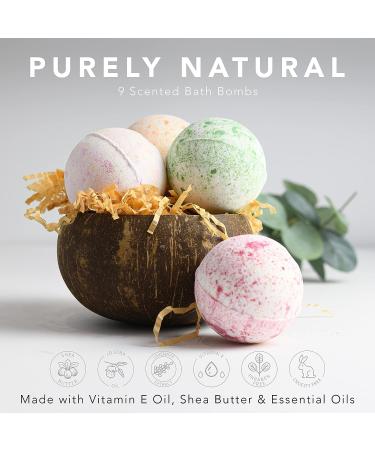 Deluxe Fathers Day Bath Bombs Set - 9 Handmade Bubble Bath Bombs for Women with Shea & Coco Butter - Perfect Spa Gift for Her, Him, Wife, Girlfriend - Ideal for Birthdays, Weddings - Buy Online on GoSupps.com