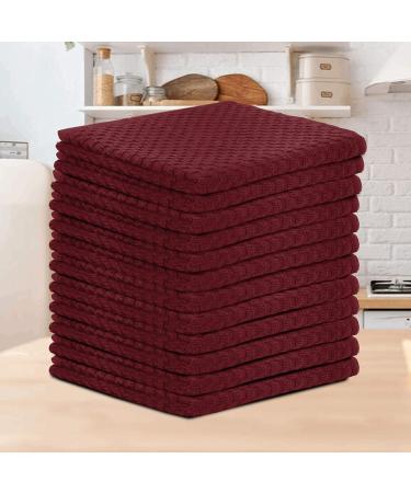 TALVANIA Dishcloths for Kitchen Cotton Terry Dish Cloths 12 Pack Soft and Absorbent Cleaning Dish Rag 12 X 12 Small Dish Towels (Red) - Buy Online on GoSupps.com