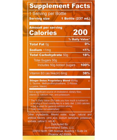 Stinger Detox Buzz 5X Extra Strength Drink - Peach Lemonade (8 FL OZ) - Buy Online on GoSupps.com
