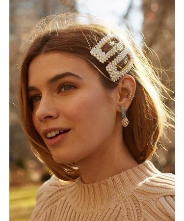 KCHIES Pearl Hair Clips Gold - Women Girls Hair Barrettes for Christmas Wedding Party - Decorative Faux Snap Hairpins - Perfect Gift Set - Buy Online on GoSupps.com