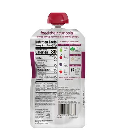 Plum Organics Mighty 4 Baby Food Pouches - 12 Pack | Organic Pear, Cherry, Blackberry, Strawberry, Spinach & Oat - Buy Online on GoSupps.com