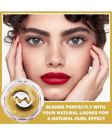 Buy Self Adhesive Eyelashes - Reusable No Glue Natural Look | Pack of 2 with 10 Extra Glue Strips - Buy Online on GoSupps.com