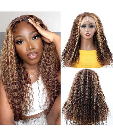 ISEE 22 Ombre Highlight Lace Front Wig - Human Hair, Pre Plucked, Kinky Curly, 180% Density - Buy Online on GoSupps.com