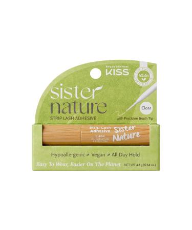 KISS Sister Nature Lash Glue Strip Lash Adhesive Clear Includes 1 Lash Adhesive Long Lasting Wear Can Be Used with Strip Lashes and Lash Clusters Clear V2