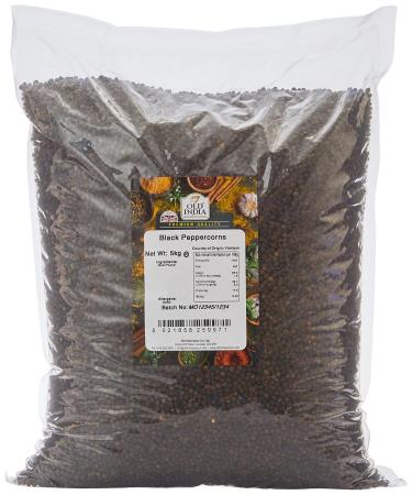 Old India Black Peppercorns 5kg 5 kg (Pack of 1)
