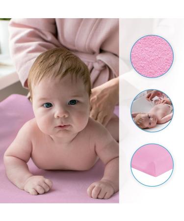 Soft Terry Cover for 70x50 cm Baby Changing Mat with Raised Edges - Pink - Buy Online on GoSupps.com