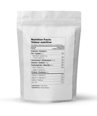 Citric Acid (1LB) by Elo s Premium |100% All-Natural Food Grade Flavour Enhancer| Packaged In Canada| Used As Household Cleaner and Preservative| Non-GMO Kosher and Halal Friendly Gluten Free| Make Skincare Cooking Baking Bath Bombs and More - Buy Online on GoSupps.com