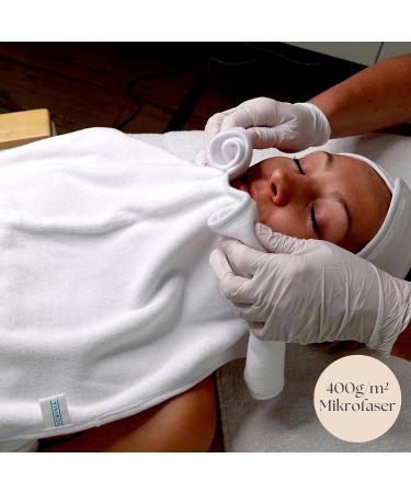 Nominia Facial Towels Premium White Microfiber 3-Series Set | Fluffy Durable Cosmetic Compresses U-Shaped Cut 400g/m Quality - Buy Online on GoSupps.com