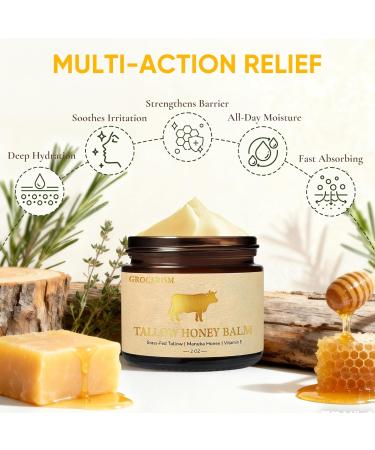 Beef Tallow for Skin Face- with Grass-Fed Tallow Manuka Honey & Calendula for Soothing & Repairing Dry Sensitive Skin All-Natural Moisturizer for Face & Body Ideal for Daily Soothing Care 2 Oz - Buy Online on GoSupps.com