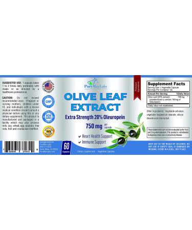 Premium Olive Leaf Extract 750mg - 20% Oleuropein - Vegetarian Capsules for Immune Support & Antioxidant Boost - Non-GMO - Buy Online on GoSupps.com