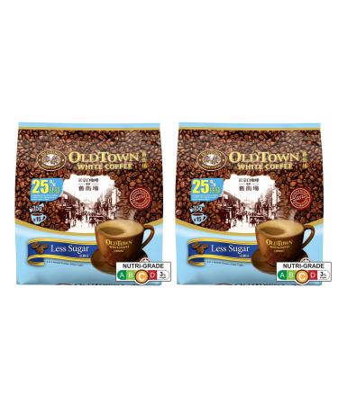 CNMART Malaysia Oldtown 3 in 1 White Coffee 25% Less Sugar 15 Sachets (Pack of 2)