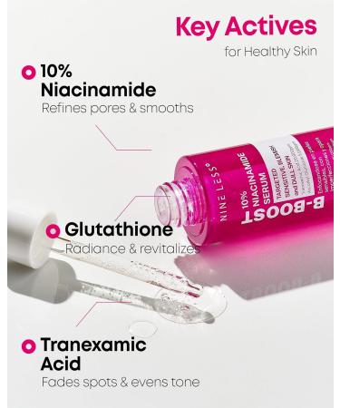 B-Boost 10% Niacinamide Serum Korean Face Serum for Even Skin Tone Tranexamic Acid & Glutathione Revitalize Complexion 1.01 fl.oz. - Buy Online on GoSupps.com